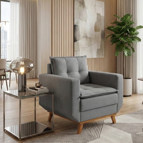 Poltrona Decorativa Zeus Linho