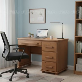 Escrivaninha Madeira 4 Gavetas Milano 1,10m Puxador Siciliano