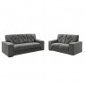 Conjunto Sofá 2 e 3 Lugares Rony 175 Veludo Grafite