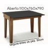 Conjunto de Mesa Aparador Top Madeira Extensível Vidro Off White 1,10m com 2 Cadeiras Sílvia Telinha