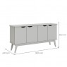 Buffet 4 Portas 1,60m Priscila Off White/Cinamomo