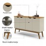 Buffet 4 Portas 1,60m Priscila Off White/Cinamomo