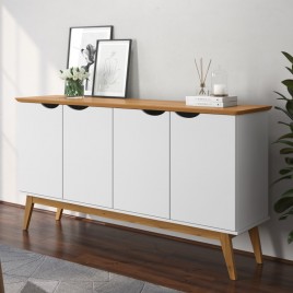 Buffet 4 Portas 1,60m Priscila Off White/Cinamomo