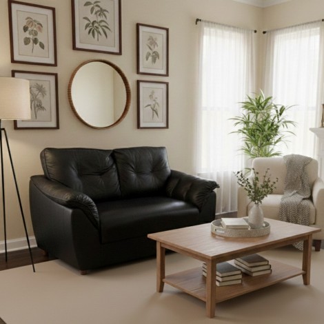 Sofá 2 Lugares Rony 220 Corino Preto