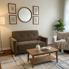 Sof&aacute; 2 Lugares Rony 610 Veludo Marrom