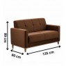 Sofá 2 Lugares Rony 260 Veludo Marrom