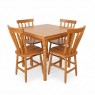 Conjunto de Mesa de Madeira Quadrada 0,80m com 4 Cadeiras Corupixá Mel
