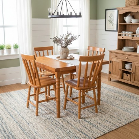 Conjunto de Mesa de Madeira Quadrada 0,80m com 4 Cadeiras Corupixá Mel