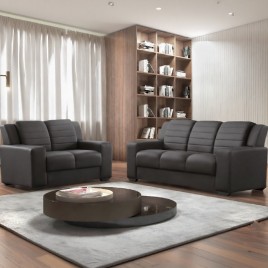 Conjunto Sof&aacute; 2 e 3 Lugares Rony 270 Veludo Grafite/Jurer&ecirc;