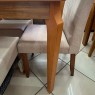 Conjunto Mesa de Madeira 1,20m Alegre com 4 Cadeiras Estofadas Linho Mel