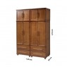 Guarda-Roupa Madeira com Maleiro 4 Portas 4 Gavetas Caribe 0,80m Imbuia Clara