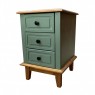 Mesa de Cabeceira Madeira 3 Gavetas 0,42m Laca Verde Dinamarca