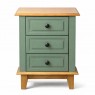 Mesa de Cabeceira Madeira 3 Gavetas 0,42m Laca Verde Dinamarca