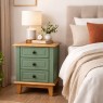 Mesa de Cabeceira Madeira 3 Gavetas 0,42m Laca Verde Dinamarca