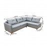 Conjunto de Sofá de Canto em L 7 Lugares Malibu Linho Cinza