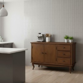 Buffet de Madeira 2 Portas 3 Gavetas1,20m Clean Imbuia