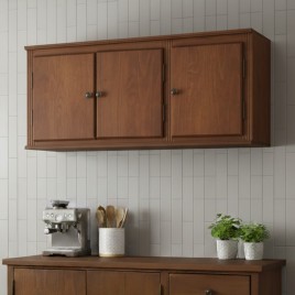 Arm&aacute;rio A&eacute;reo Madeira 3 Portas 1,20m Clean Imbuia