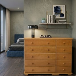 C&ocirc;moda Madeira Amsterdam 1,30m 10 Gavetas Mel