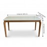 Conjunto de Mesa 1,60x0,90m Alegre Tampo Vidro Off White com 6 Cadeiras Ana Linho Bege