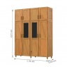 Guarda Roupa Solteiro Madeira 3 Portas Abrir Com Maleiro 1,28m Firenze Freijó