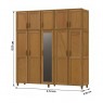 Guarda Roupa Casal Madeira 5 Portas Abrir Com Maleiro 2,14m Firenze Freijó
