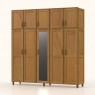 Guarda Roupa Casal Madeira 5 Portas Abrir Com Maleiro 2,14m Firenze Freijó