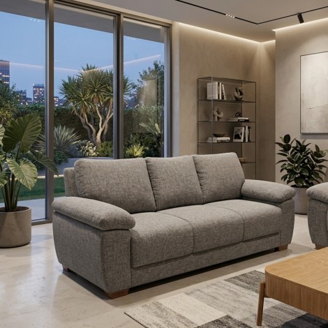 Sofá 3 Lugares Rony 250 D33 2,00m Linho Cinza Chade