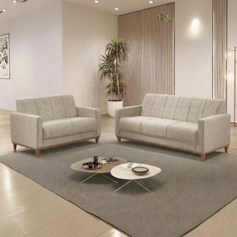 Conjunto Sofá 2 e 3 Lugares Veludo Rony 610 Veludo Veneza