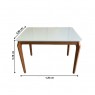Conjunto de Mesa de Madeira Tampo Vidro Off White 1,20m Elegance 4 Pés Torneados com 4 Cadeiras Estofadas Linho Mel