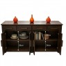 Buffet Madeira 4 Portas 4 Gavetas Lisas 1,80m Milano Imbuia Escuro