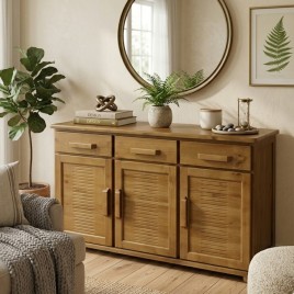 Buffet Madeira 3 Portas 3 Gavetas Milano 1,36m