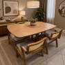 Conjunto de Mesa 1,35x0,90m Tampo Madeira Oval Instambul com 4 Cadeiras Palhinha Mara Mel