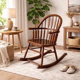 Cadeira de Balan&ccedil;o em Madeira Country Imbuia