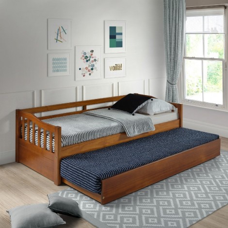 Bicama Sofá Infantil Madeira 0,80m Verão com Cama Auxiliar Mel