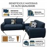 Conjunto Sofá 2 e 3 Lugares D33 Safira Linho Azul