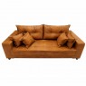Sofá 3 Lugares Living 2,00m Cascais Ipermeável Velucouro Caramelo