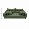 Sofá 3 Lugares Living 2,00m Cascais 4 Almofadas Ipermeável Velucouro Verde