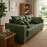 Sofá 3 Lugares Living 2,00m Cascais 4 Almofadas Ipermeável Velucouro Verde