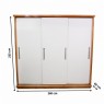 Guarda-Roupa Casal Madeira 2,60m 3 portas de correr branca Stilo