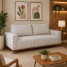 Sofá 3 Lugares Living 2,00m Barcelona Bouclé Bege