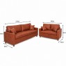 Conjunto Sofá 2 e 3 Lugares Trancoso Ipermeável 4 Almofadas Velucouro Terracota
