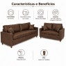 Conjunto Sofá 2 e 3 Lugares Trancoso Ipermeável 4 Almofadas Velucouro Marrom