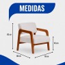 Poltrona Decorativa Kiara Linho Bege