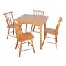 Conjunto de Mesa em Madeira Brisamar Quadrada 0,80m com 4 Cadeiras Mel