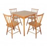 Conjunto de Mesa em Madeira Brisamar Quadrada 0,80m com 4 Cadeiras Mel