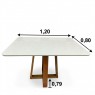 Conjunto de Mesa 1,20x0,80m Vidro Off White com 4 Cadeiras Estofadas Bali