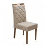 Conjunto de Mesa 1,20x0,80m Vidro Off White com 4 Cadeiras Estofadas Bali
