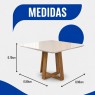 Mesa Avulsa em Madeira Quadrada 0,90m Vidro Off White Bali Mel