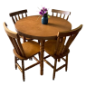 Conjunto de Mesa Redonda Madeira 0,90m com 4 Cadeiras Corupixá Amêndoa Fosca