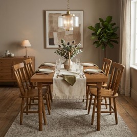 Conjunto de Mesa Madeira 1,20m com 4 Cadeiras Corupix&aacute; Am&ecirc;ndoa Fosca